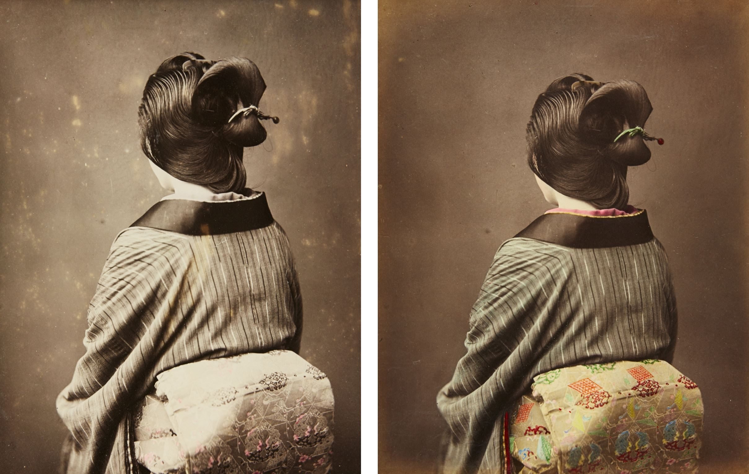 極稀少レア博物館級明治時代前半期頃原版当時物超美人女性ガラス湿板写真コレクション 古代ガラスと手彩色写真、レアな企画展｜白鳥 正夫