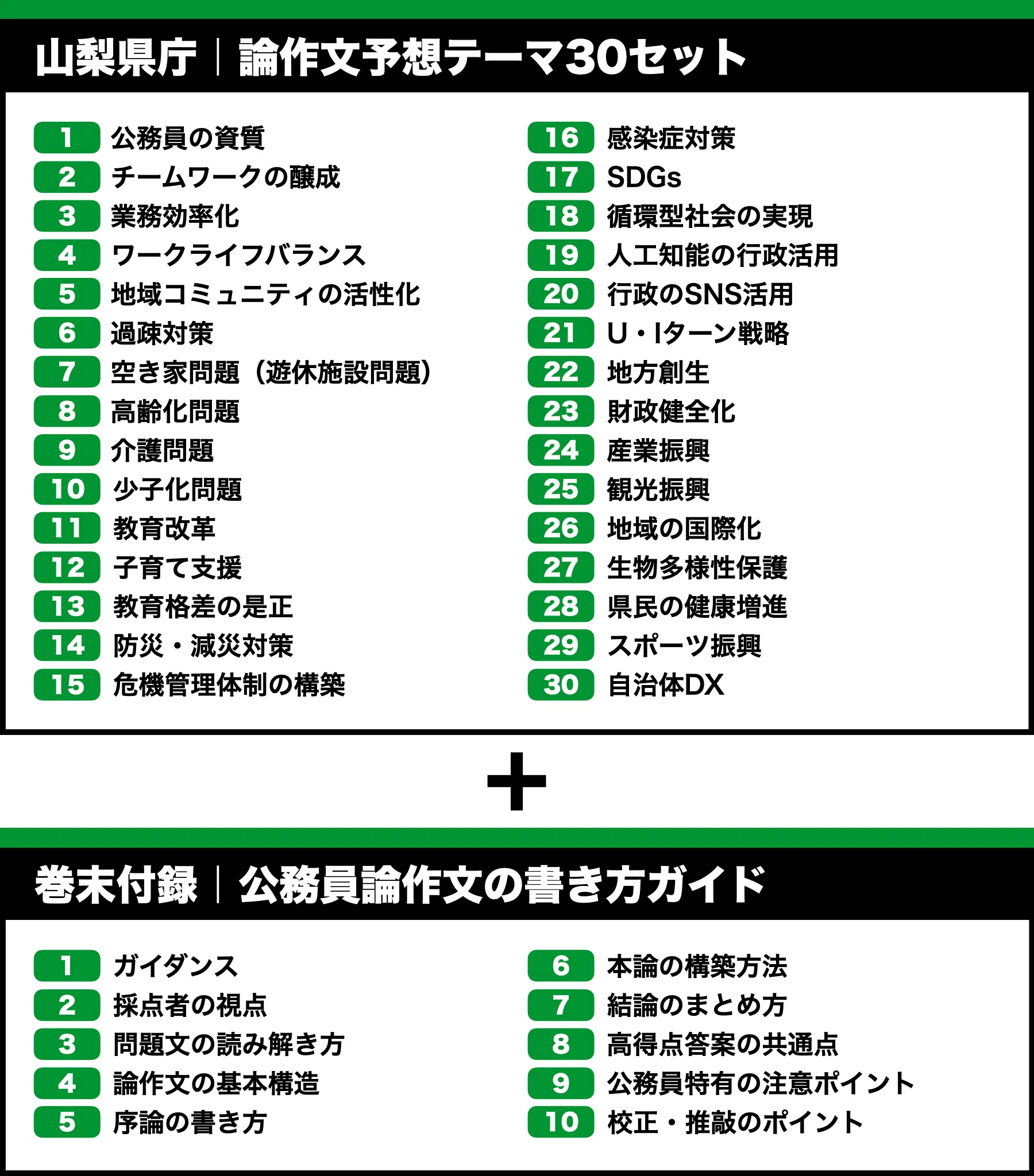 山梨県庁】論文予想テーマ模範解答30セット【作文・小論文対策