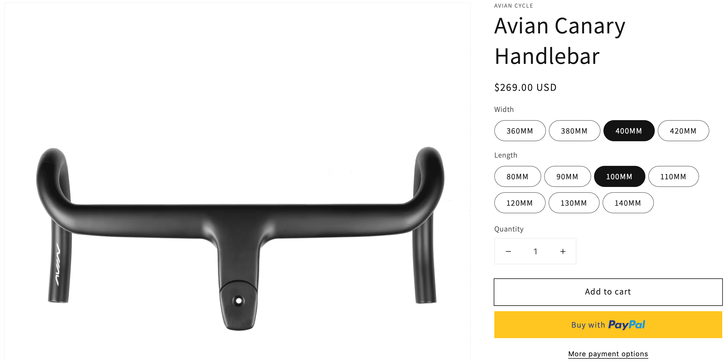 AVIAN Falcon 2 一体型エアロハンドル 380/110mm Falcon AVIAN 0