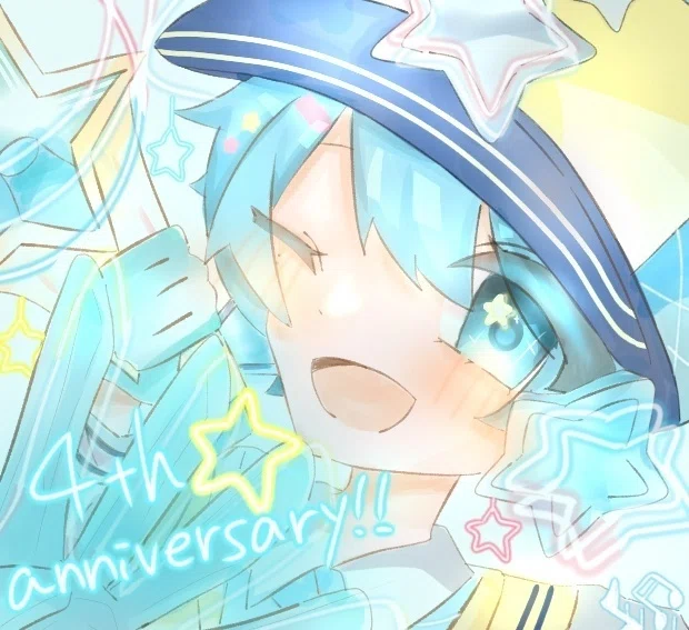 いむくん活動4周年記念日🩵 .｡.:*・゜｜こにゃ🎲