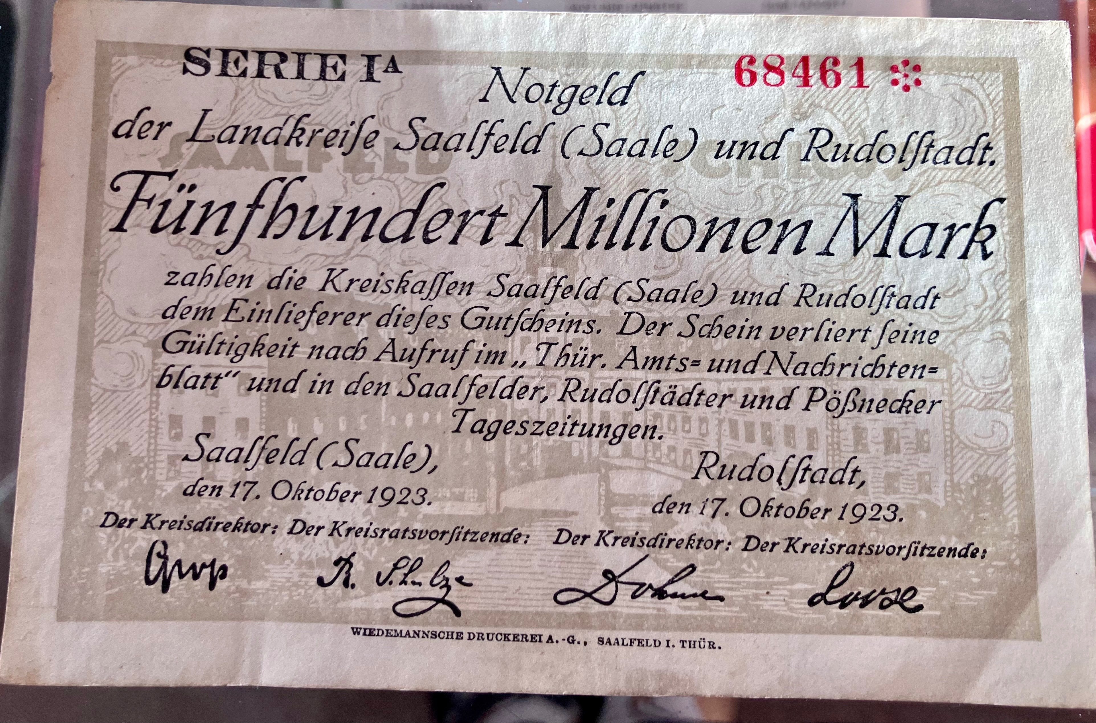 ドイツ Germany ウェストファーレン シュタイン 1万マルク緊急貨