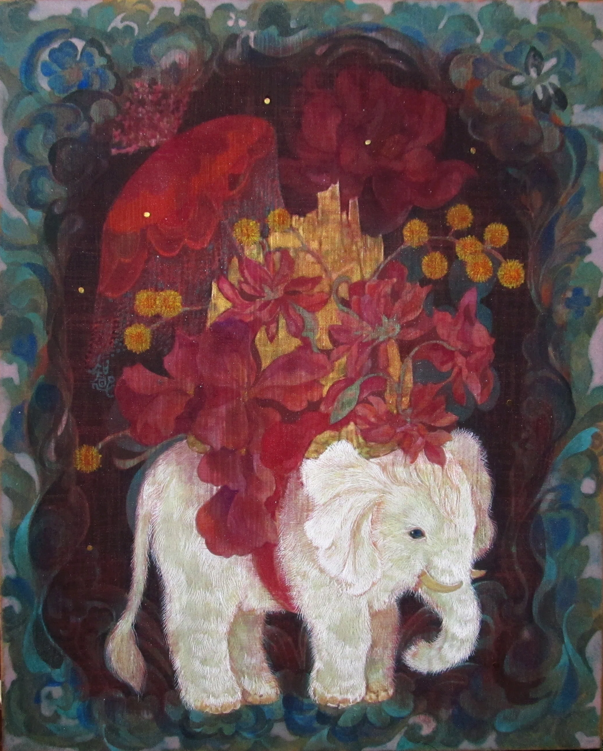 nakoko 絵画　ゾウ 作品解説 幻獣たち｜nakaitomoko
