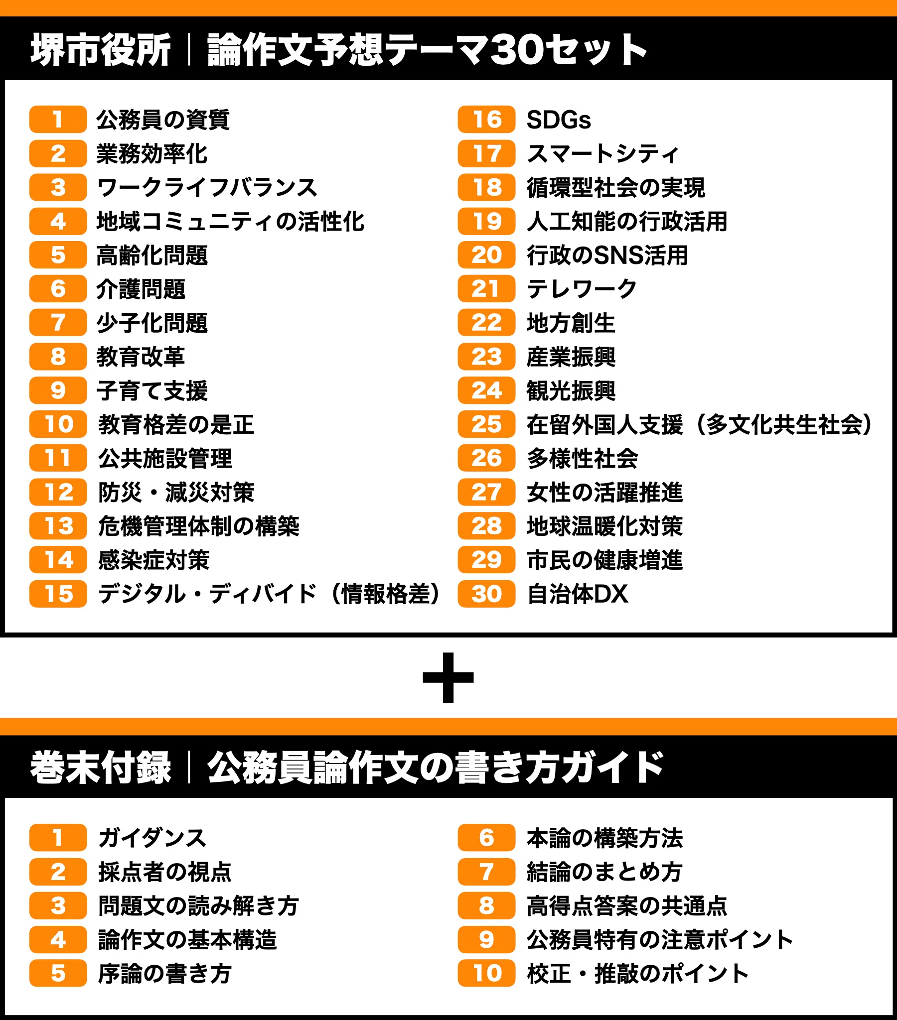 堺市役所】論文予想テーマ模範解答30セット【作文・小論文対策
