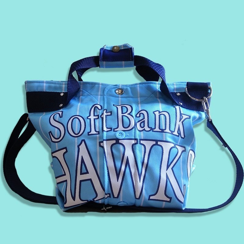 ☆福岡ソフトバンクホークス☆ユニフォーム・リメイク・バッグ☆ハンドメイド★鷹の祭典2019☆水色☆ホークス☆ Re:Make | 福岡ソフトバンクホークス ユニフォームリメイク BB 2way