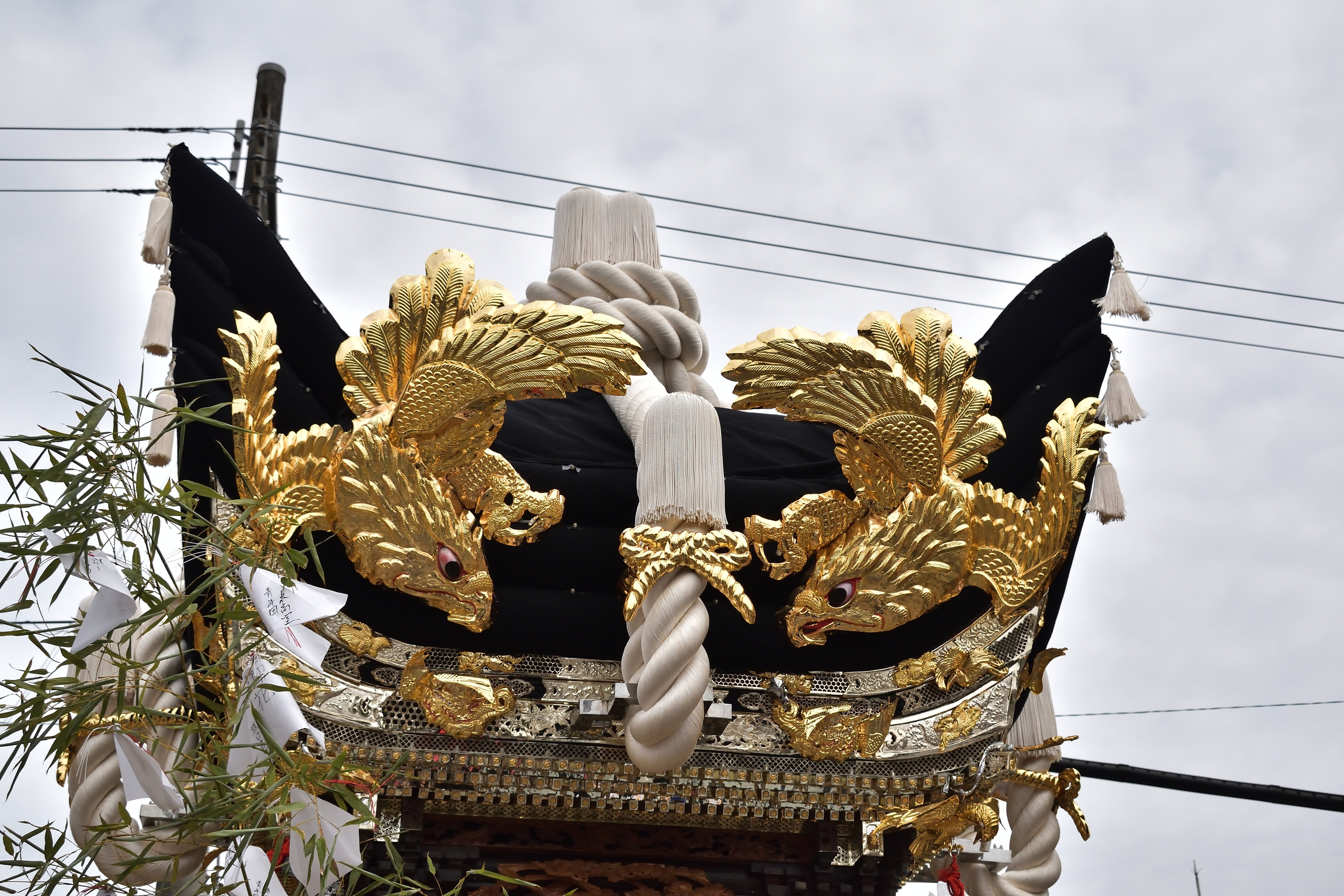 播磨の祭礼：住吉神社 東高室屋台 狭間彫刻と梵天｜姫路いきもの写真