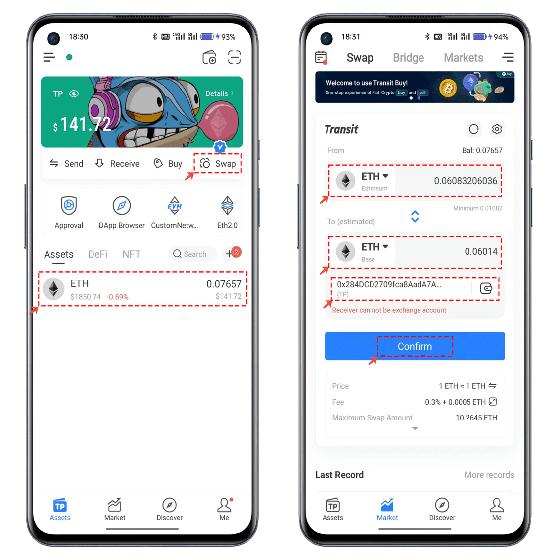 Baseチェーンとのクロスチェーンスワップをする方法｜TokenPocket (トークンポケット) 公式