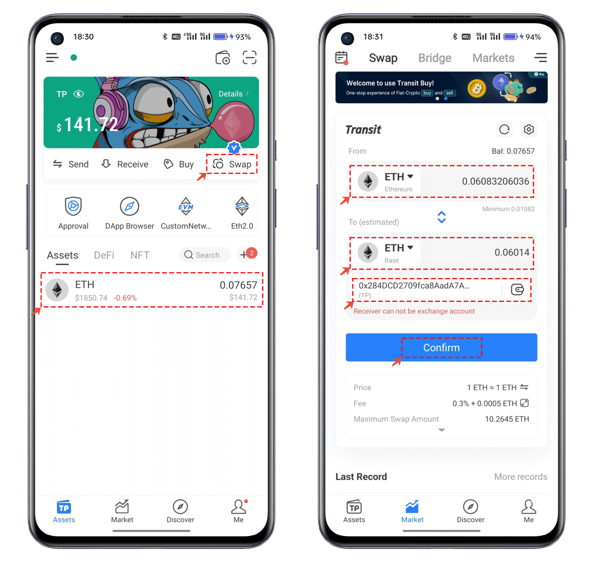 Baseチェーンとのクロスチェーンスワップをする方法｜TokenPocket (トークンポケット) 公式