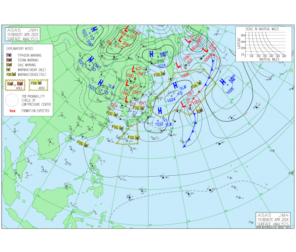 03時の実況天気図