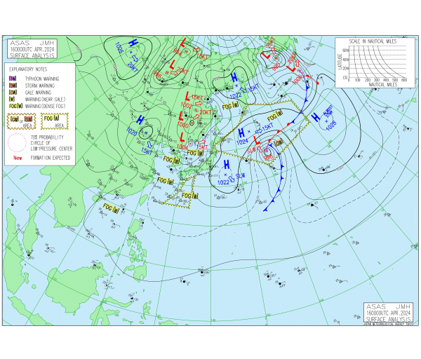 09時の実況天気図