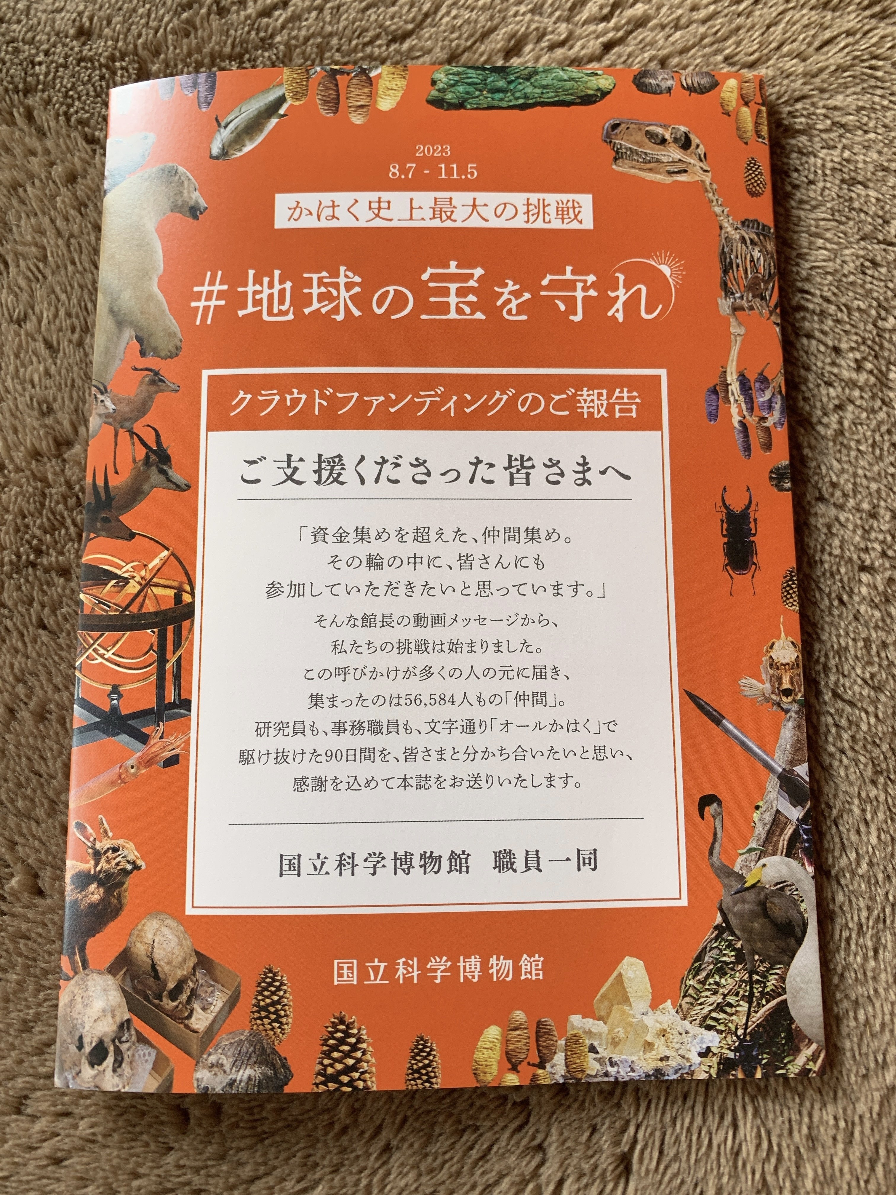 先日、国立科学博物館のクラウドファンディングの返礼品が届いた