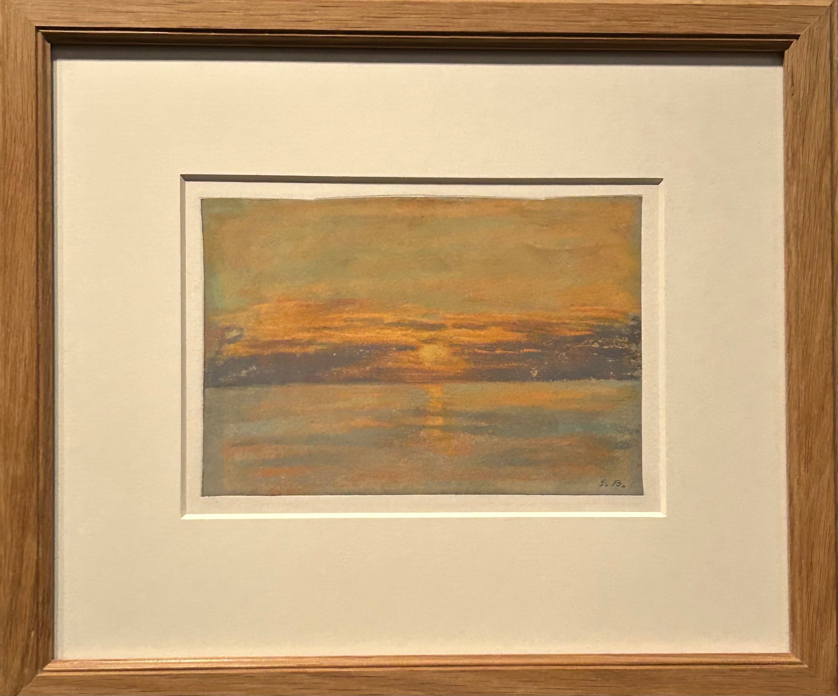 ウジェーヌ・ブータン、海辺の日没、希少な画集より、新品高級額 海浜