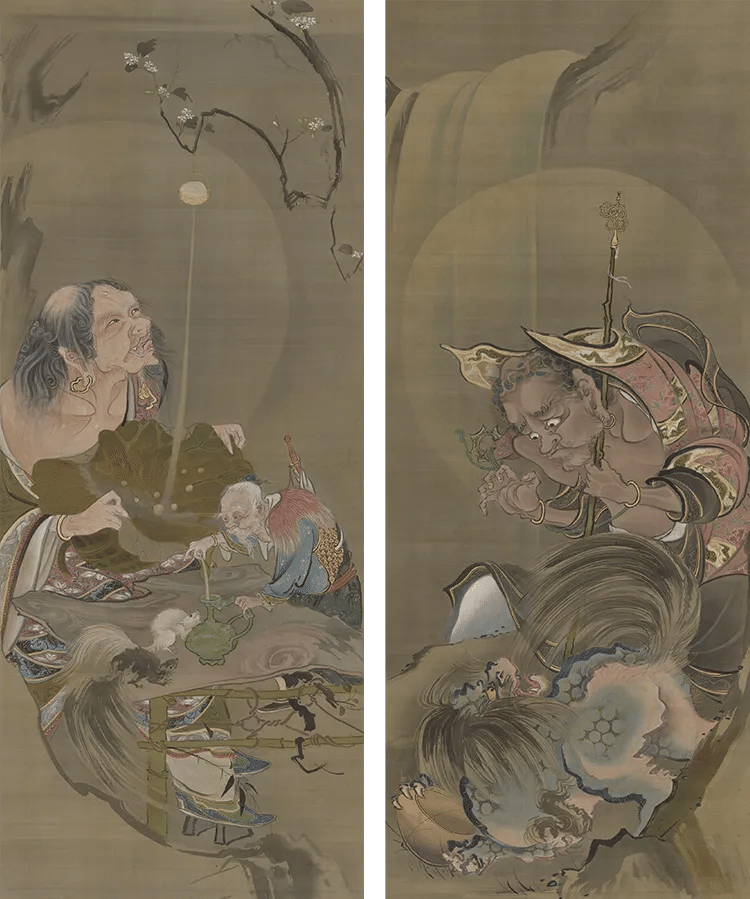 ◇掛軸『 雪舟等楊 達磨図 』室町時代 絵師 中国唐物唐画