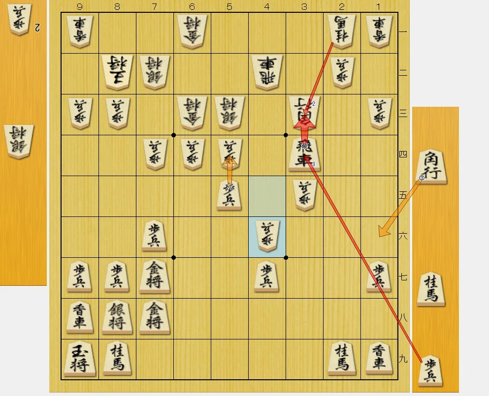 将棋]居飛車穴熊vs4四銀型四間飛車 懐かしの戦型をAIで解析してみた②