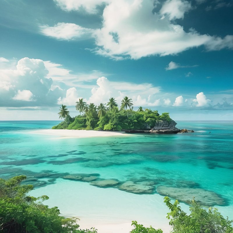 無人島,フリー写真,風景,海,美しい,自然,癒やし,AI画像生成,無料（フリー素材,フリー画像）08
