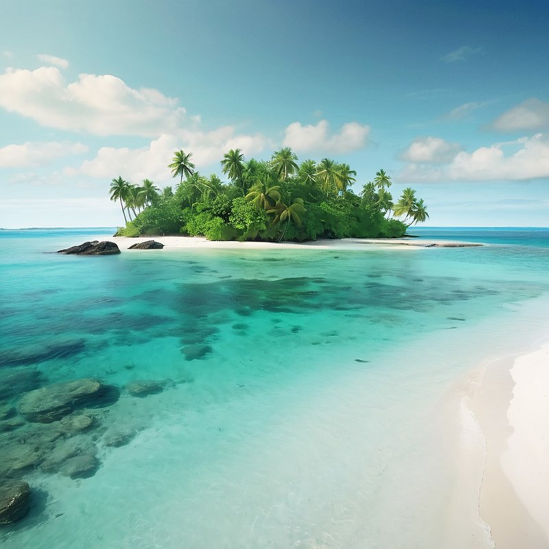 無人島・風景・海・美しい・自然・癒やし　AI画像生成、無料（フリー写真・フリー素材・フリー画像）09