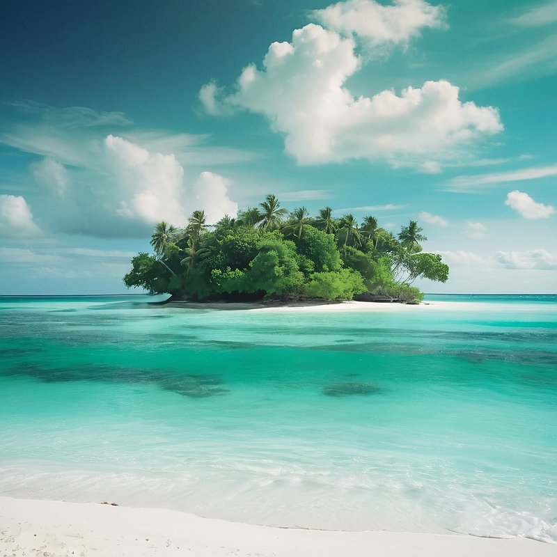無人島・風景・海・美しい・自然・癒やし　AI画像生成、無料（フリー写真・フリー素材・フリー画像）011