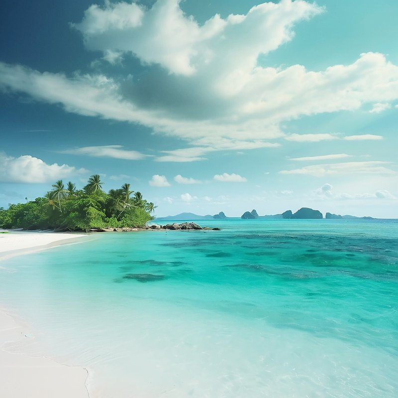 無人島・風景・海・美しい・自然・癒やし　AI画像生成、無料（フリー写真・フリー素材・フリー画像）014