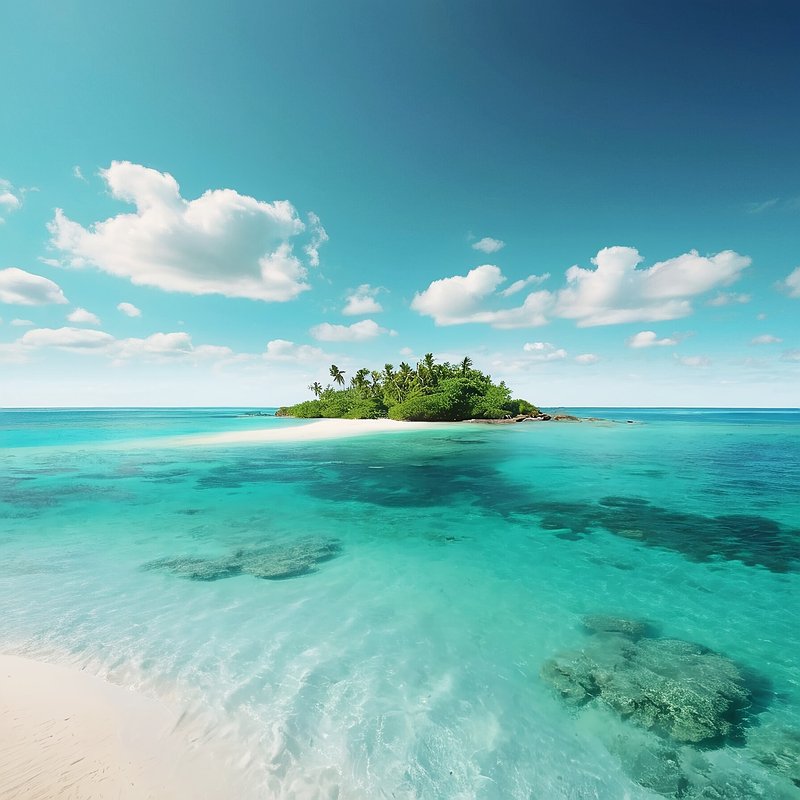 無人島・風景・海・美しい・自然・癒やし　AI画像生成、無料（フリー写真・フリー素材・フリー画像）016