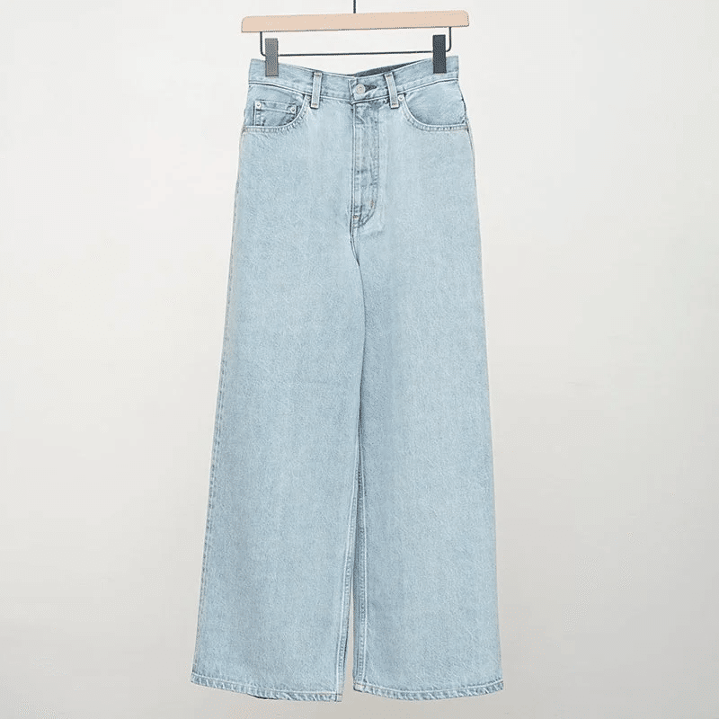上品デニム【YLEVE】13.5oz DENIM HIGH WAIST WIDE FADE｜THIRTY