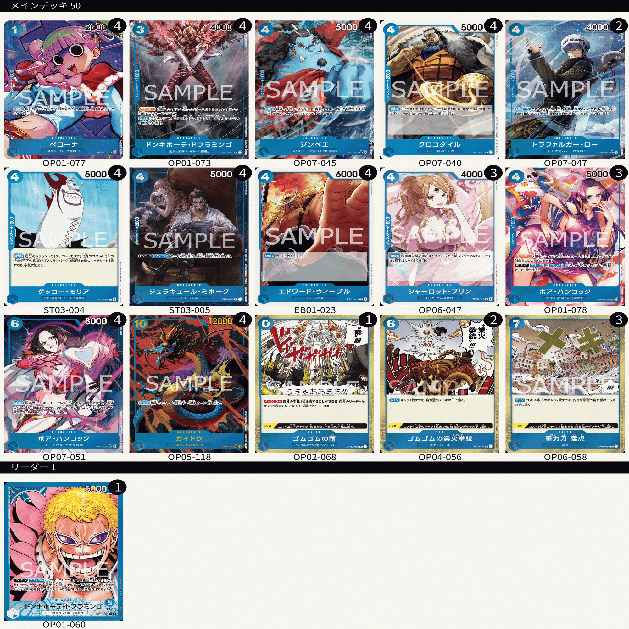 7弾環境禁止改定後 優勝した青単ドフラミンゴの構築と変遷について｜FM