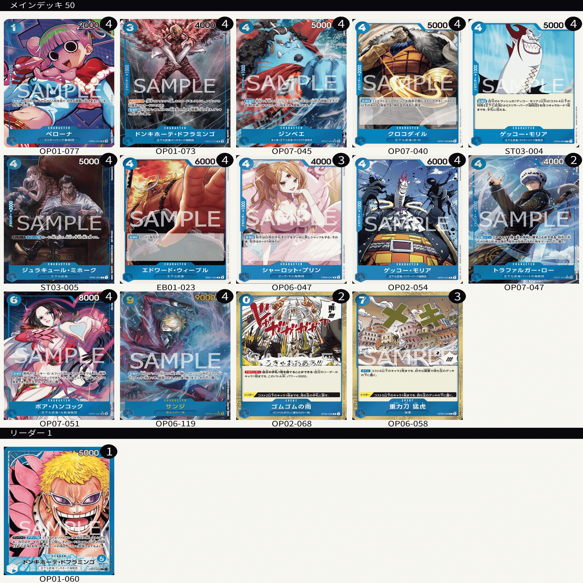 7弾環境禁止改定後 優勝した青単ドフラミンゴの構築と変遷について｜FM