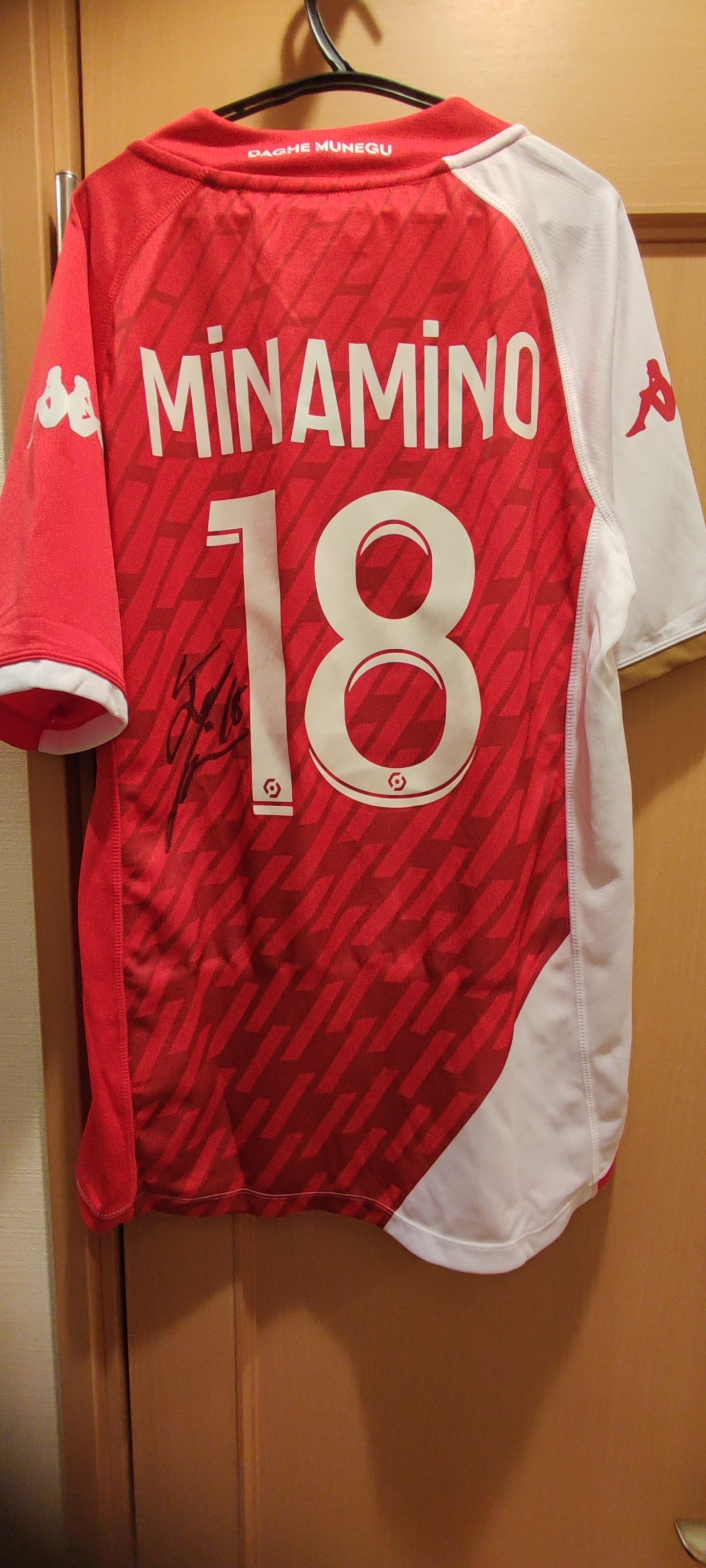 南野拓実 ASモナコ サイン入り ユニフォーム 南野拓実サイン入22/23ASモナコユニフォーム