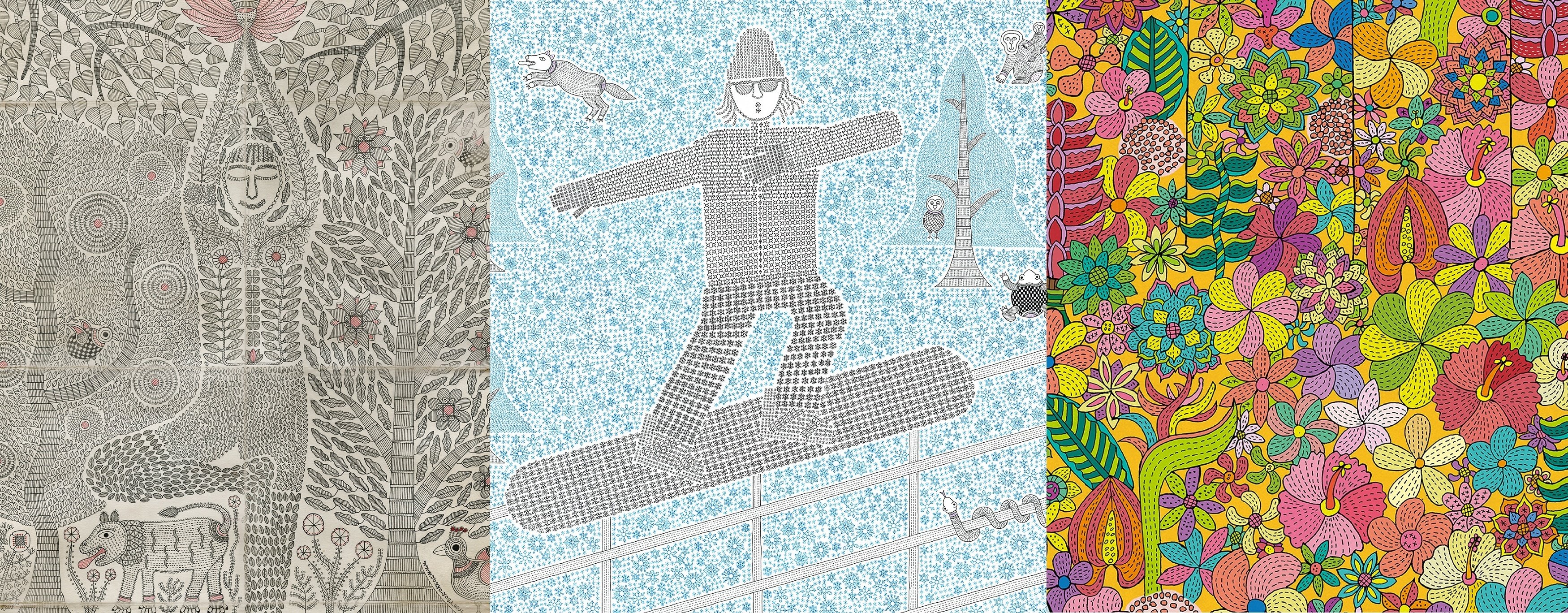 プリミティブで美しいインドの民族絵画 | ミティラー画 | #002 プリミティブで美しいインドの民族絵画 | ミティラー画 | #002
