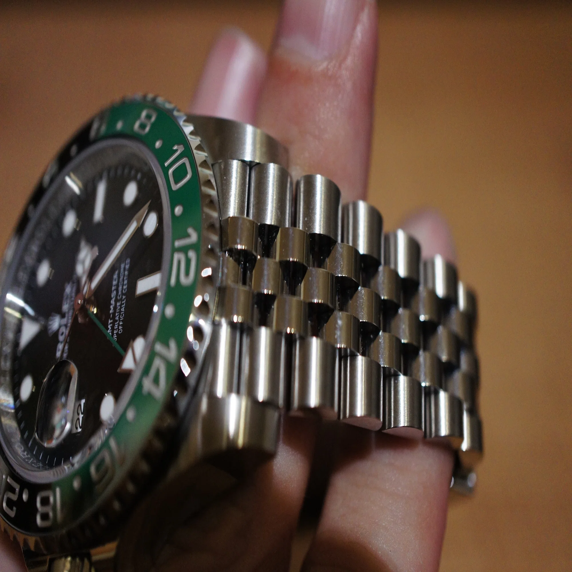 6542 GMT 自動巻き腕時計 グリーンベゼル ジュビリーブレス GMT 