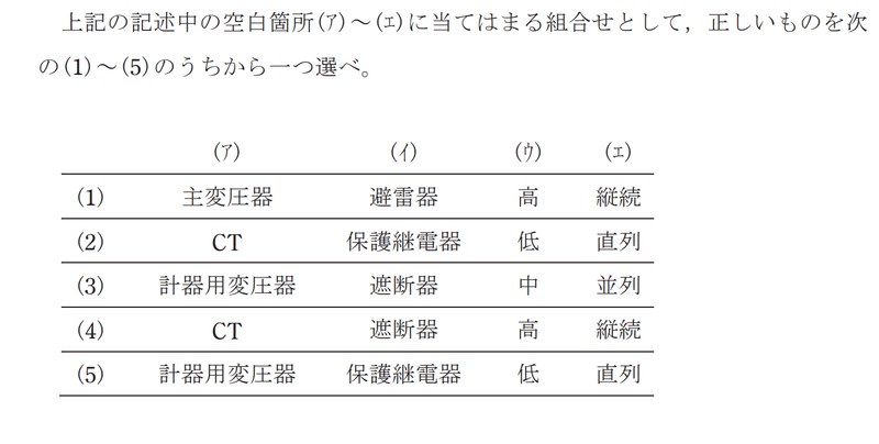 令和5年度 上期 第3種 電力 問7-解答群