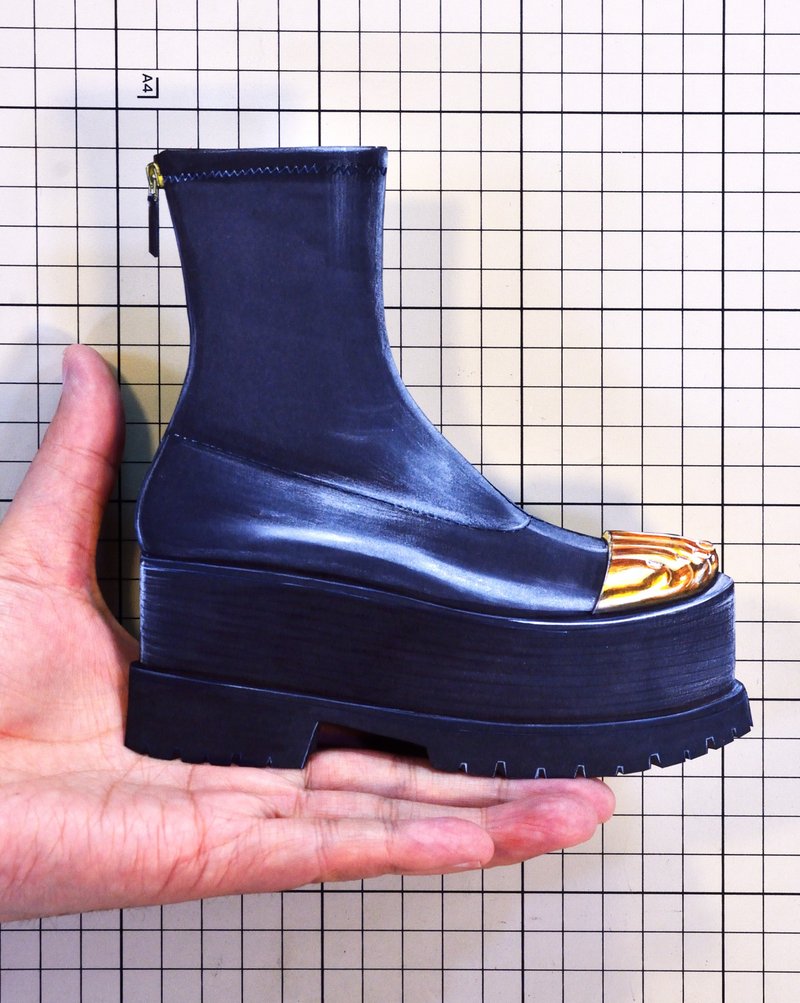 Shoes：02227 “Schiaparelli” Trompe-l'oeil Toe Boot（FW2024）