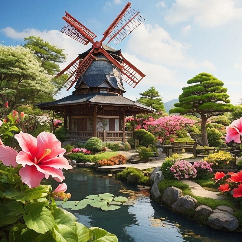 日本庭園,庭園,フリー写真,読書,風景,AI画像生成,無料（フリー素材,フリー画像）06
