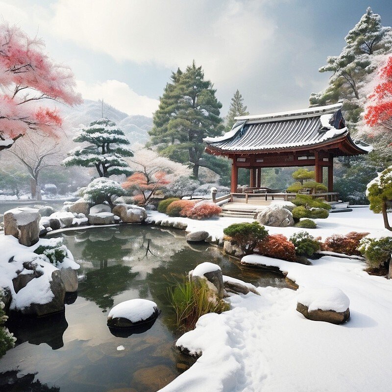 日本庭園,庭園,フリー写真,読書,風景,AI画像生成,無料（フリー素材,フリー画像）013