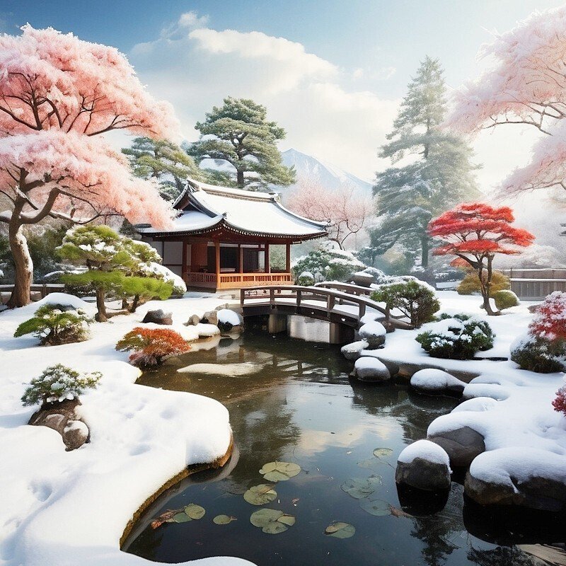 日本庭園,庭園,フリー写真,読書,風景,AI画像生成,無料（フリー素材,フリー画像）016