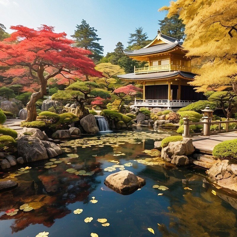 日本庭園,庭園,フリー写真,読書,風景,AI画像生成,無料（フリー素材,フリー画像）018