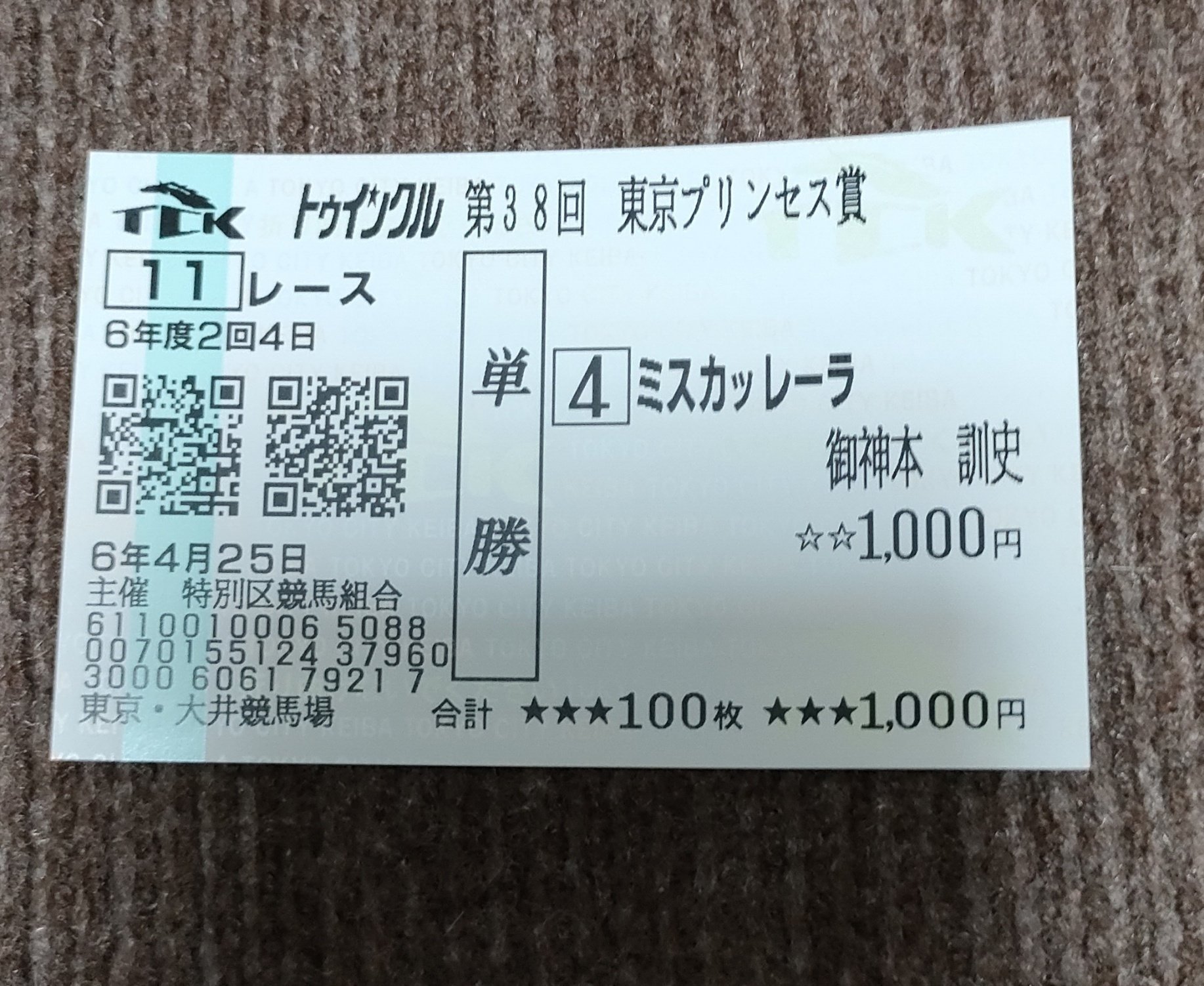 大井競馬　トゥインクル　35周年　レプリカ 馬券　セット　当選品 大井競馬 トゥインクル 35周年 レプリカ 馬券 セット 当選品