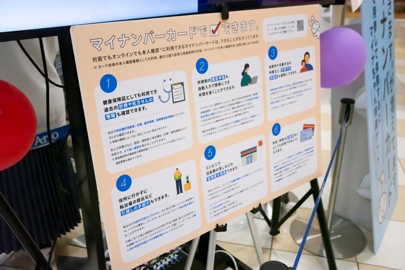 デジタル庁ウェブサイトより。東京都江東区にあるショッピングモール「アリオ北砂」でのマイナンバーカードの体験イベントの様子を撮影した写真。