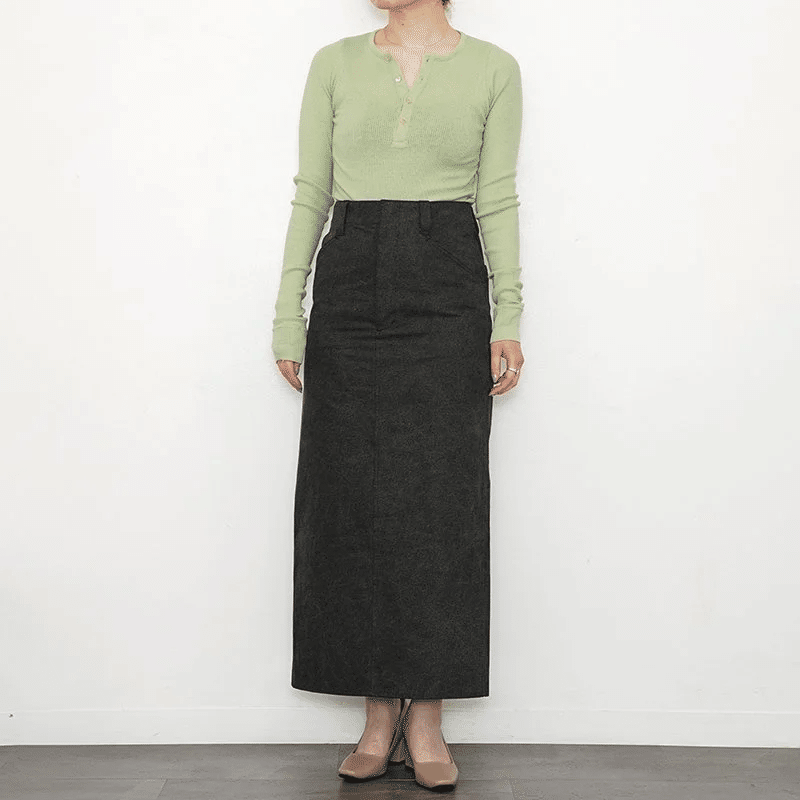 美品　AURALEE オーラリー　シルク リブヘンリーネック プルオーバー 今着たいトップス【AURALEE】ORGANIC SOFT RIB HENLEY NECK L/S