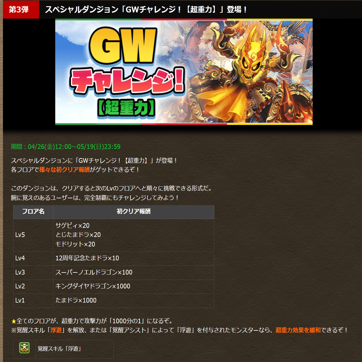週刊パズドラノート - 第34回目】パズドラさん、GWに試練を課しがち｜のあ