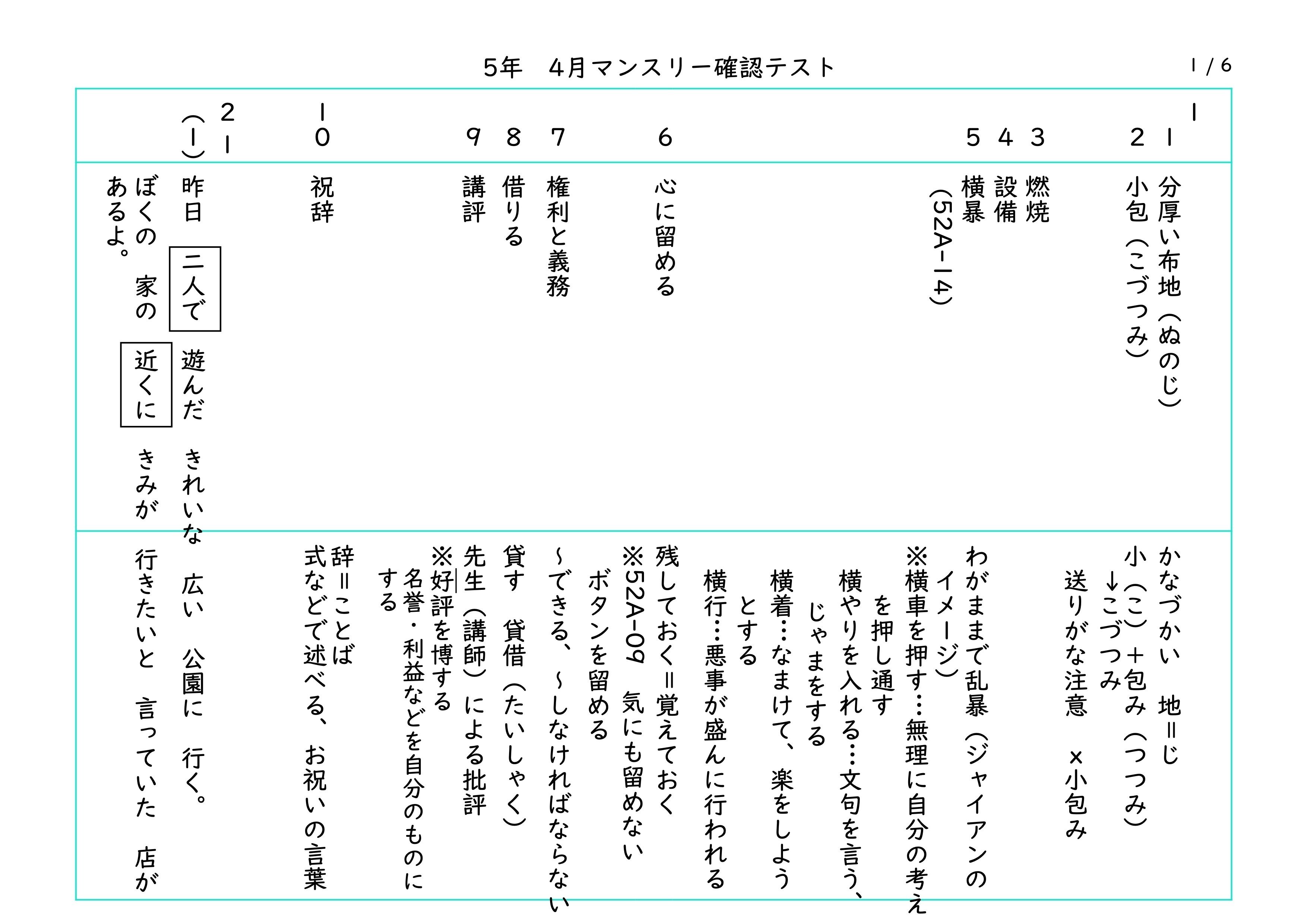 SAPIX 5年 4月度マンスリー確認テストの直しノート|春秋 SAPIX 5年 4月度マンスリー確認テストの直しノート|春秋