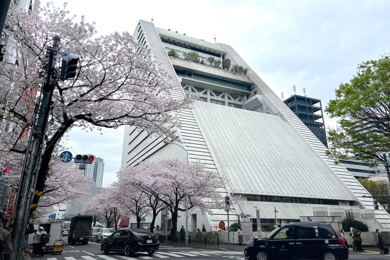 中野サンプラザと桜の写真