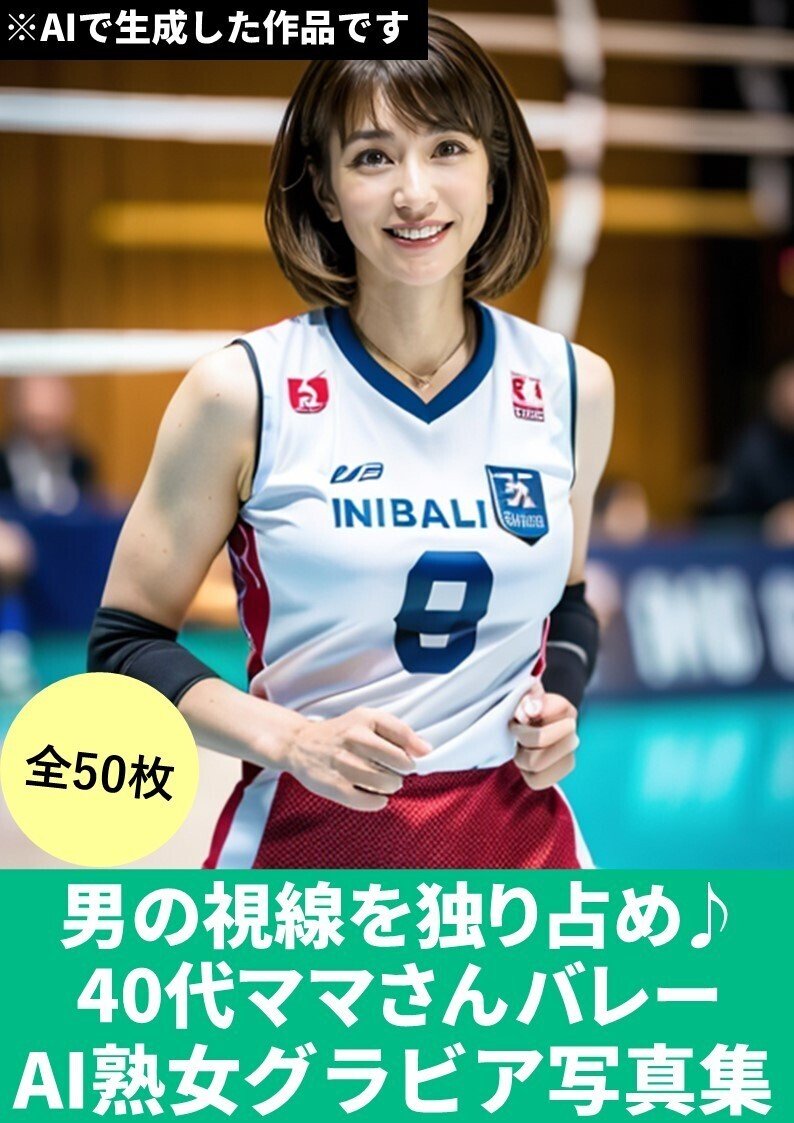 おばちゃん バレー エロ 男の視線を独り占め♪【40代ママさんバレー】AI熟女グラビア写真集(50枚)「呪文(プロンプト)付き」｜AI熟女ハンター
