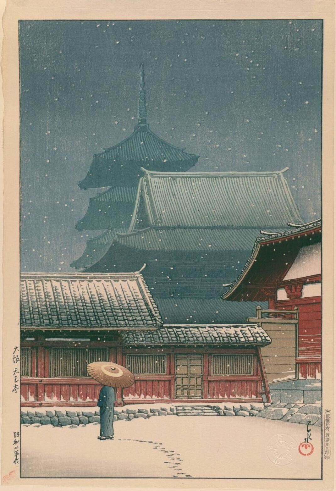 E141 真作 芝 芳雄 奈良東大寺 南大門前 風景画 油絵 絵画 油彩画 E141