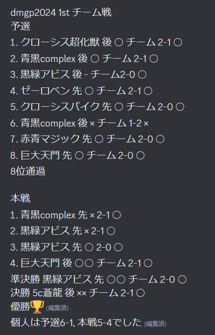 1週間でGPチーム戦優勝した黒緑アビス《デュエマ》|Rikky 1週間でGPチーム戦優勝した黒緑アビス《デュエマ》|Rikky