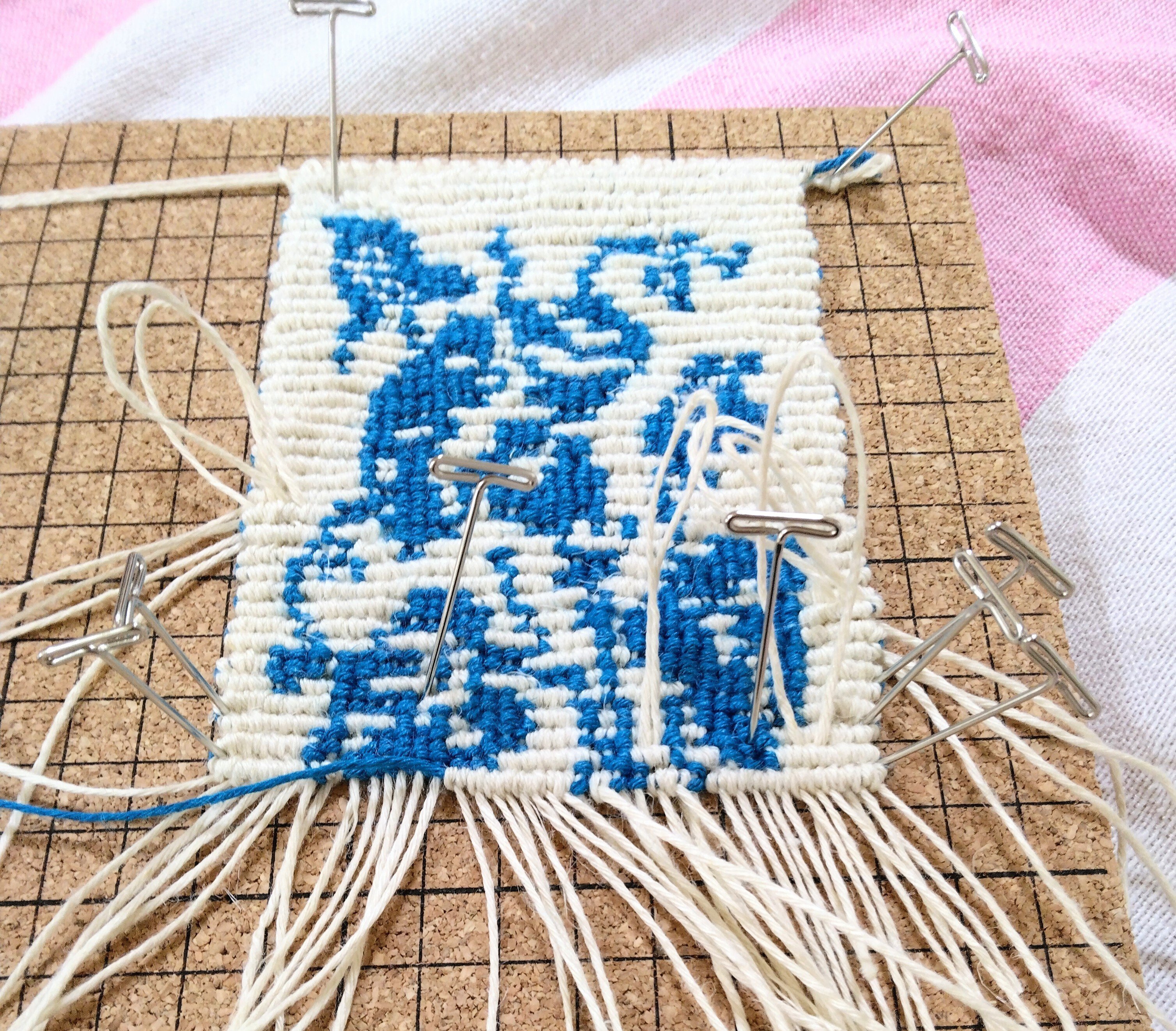 クロスステッチの図案でカバンドリーワーク｜owarimao