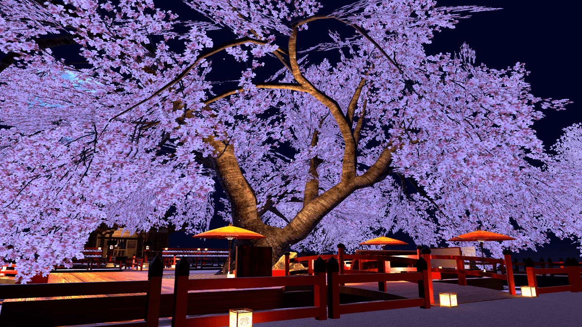 大きな桜と自分の空間[Quest対応]SAKURA Shrine -櫻隠神社