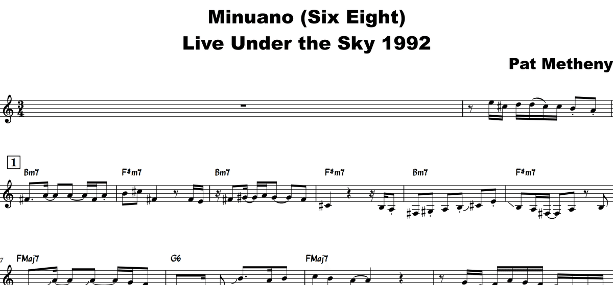 PAT METHENY パット•メセニー ギタースコア TAB 楽譜 裁断済 パット