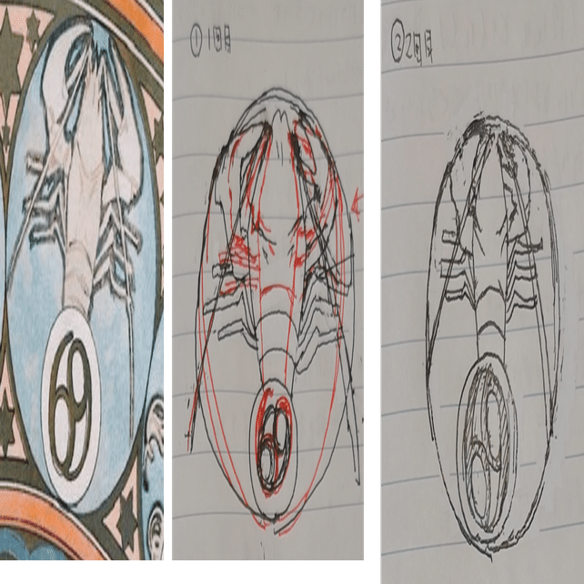 ミュシャ 黄道十二宮の練習②｜Sans