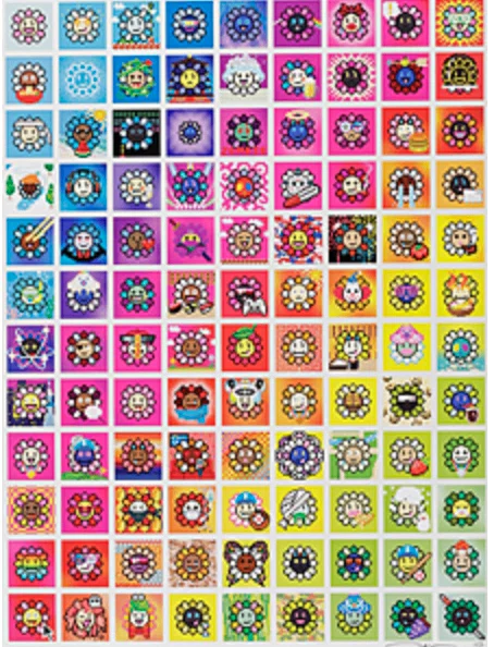 村上隆】 版画/オフセット 「108つ煩悩 MURAKAMI.FLOWERS」 査定 鑑定