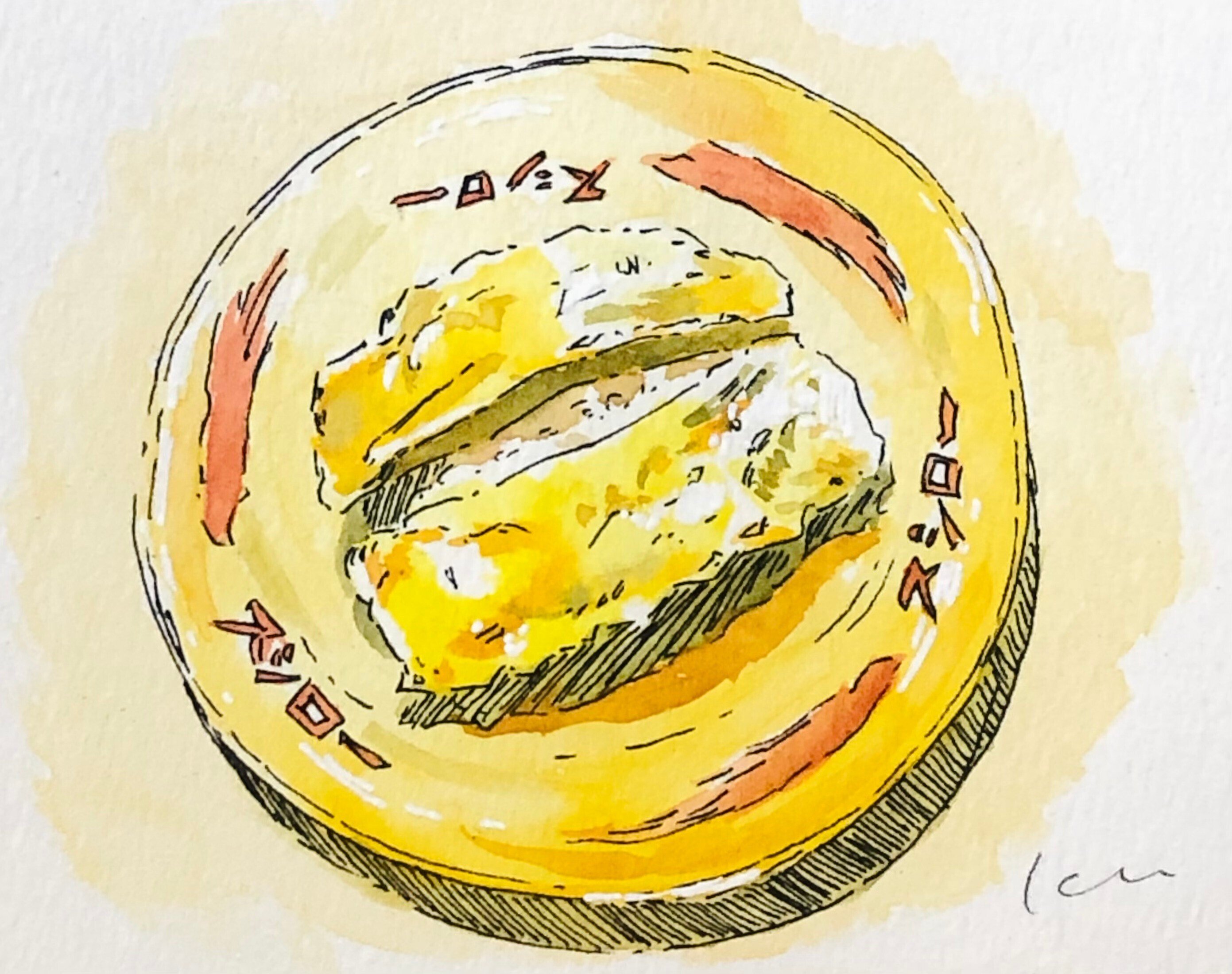 水彩絵具をついに購入！スシローで食べたものを水彩アナログスケッチ