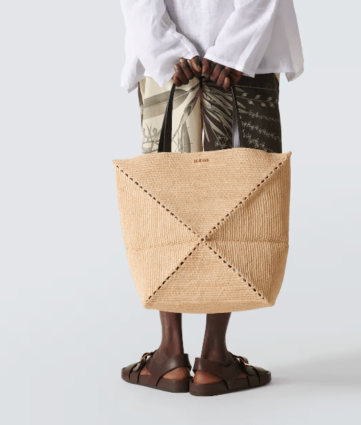 【関税込み】パウラ イビサ パズルフォールド ラフィア バッグ 直営店買付】LOEWE パズルフォルド トート XL ラフィア